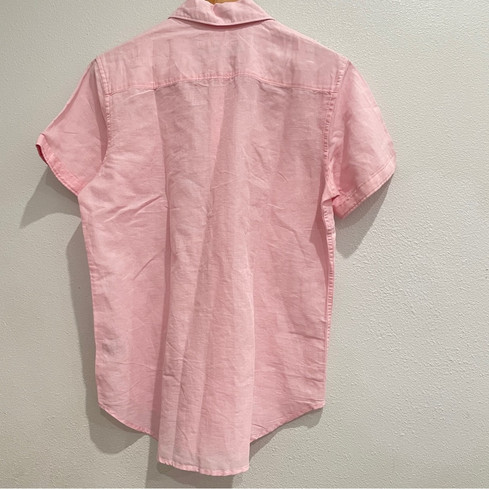 NEW Robert Graham Men's Size S Boris Pink Short Sleeve Button Up Shirt Linen - Picture 8 of 9